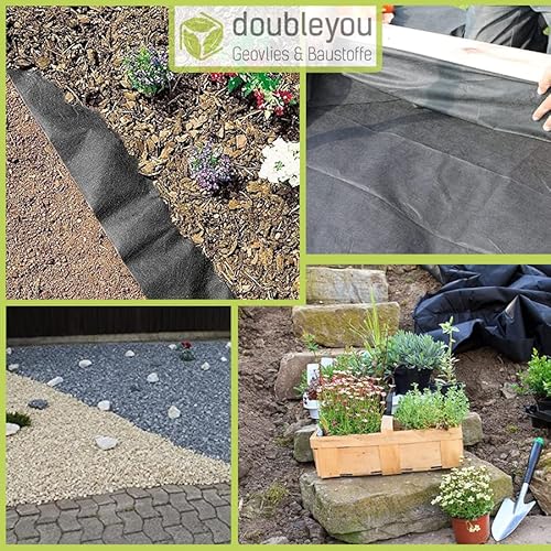 Sandkastenvlies 2 x 2 m schwarz und 4 x Erdanker - 4