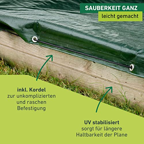 Windhager Sandkasten-Abdeckung-Plane mit Metallösen und Gummikordel 2 x 2 m - 4