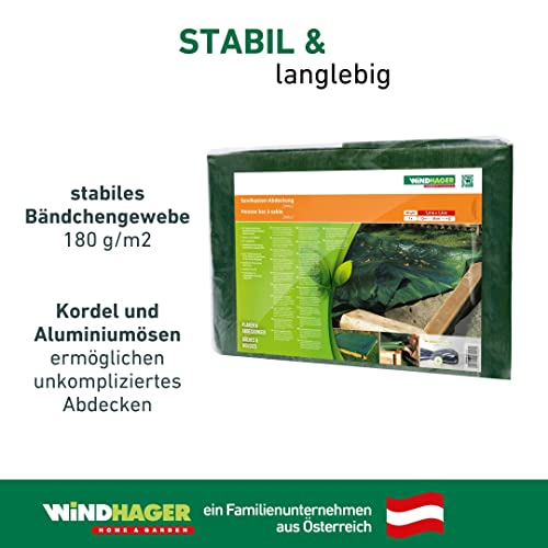 Windhager Sandkasten-Abdeckung-Plane mit Metallösen und Gummikordel 2 x 2 m - 6