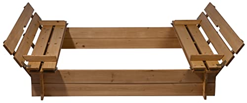 Sandkasten Holz mit Deckel mit Sitzbank von Dobar 94360FSC - 2