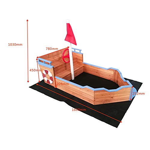 Outdoor Toys Sandkasten Boot aus Holz Boot - 3
