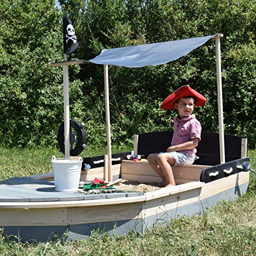 SUN Sandkasten Boot Pirat XXL aus Holz - 2