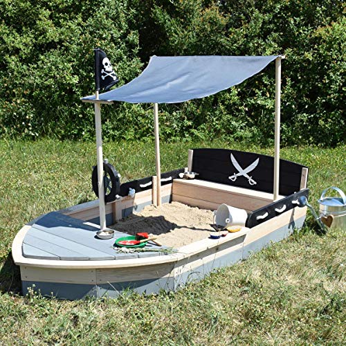 SUN Sandkasten Boot Pirat XXL aus Holz - 5