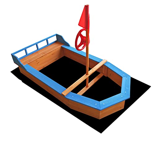 Wiltec Sandkasten Boot mit Flaggenmast