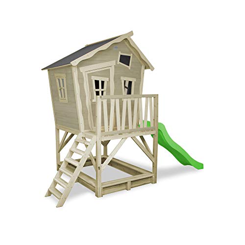 Sandkasten Spielhaus Crooky 500 Grau mit Rutsche von Exit - 5